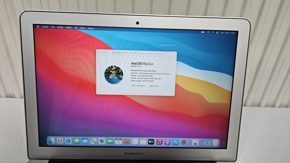 Macbook Air A1466  13,3/i5-4260u/8GB/256SSD/Big Sur
