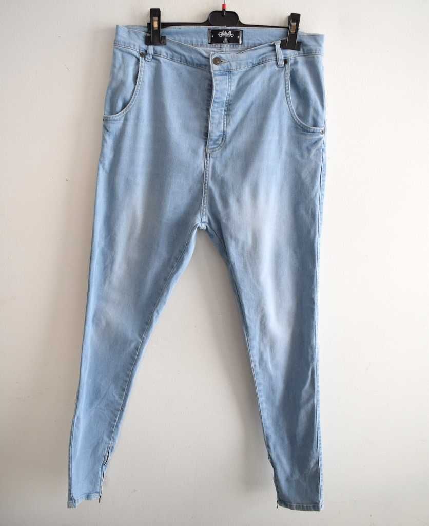 Siksilk skinny spodnie jeansy jasne męskie L w33