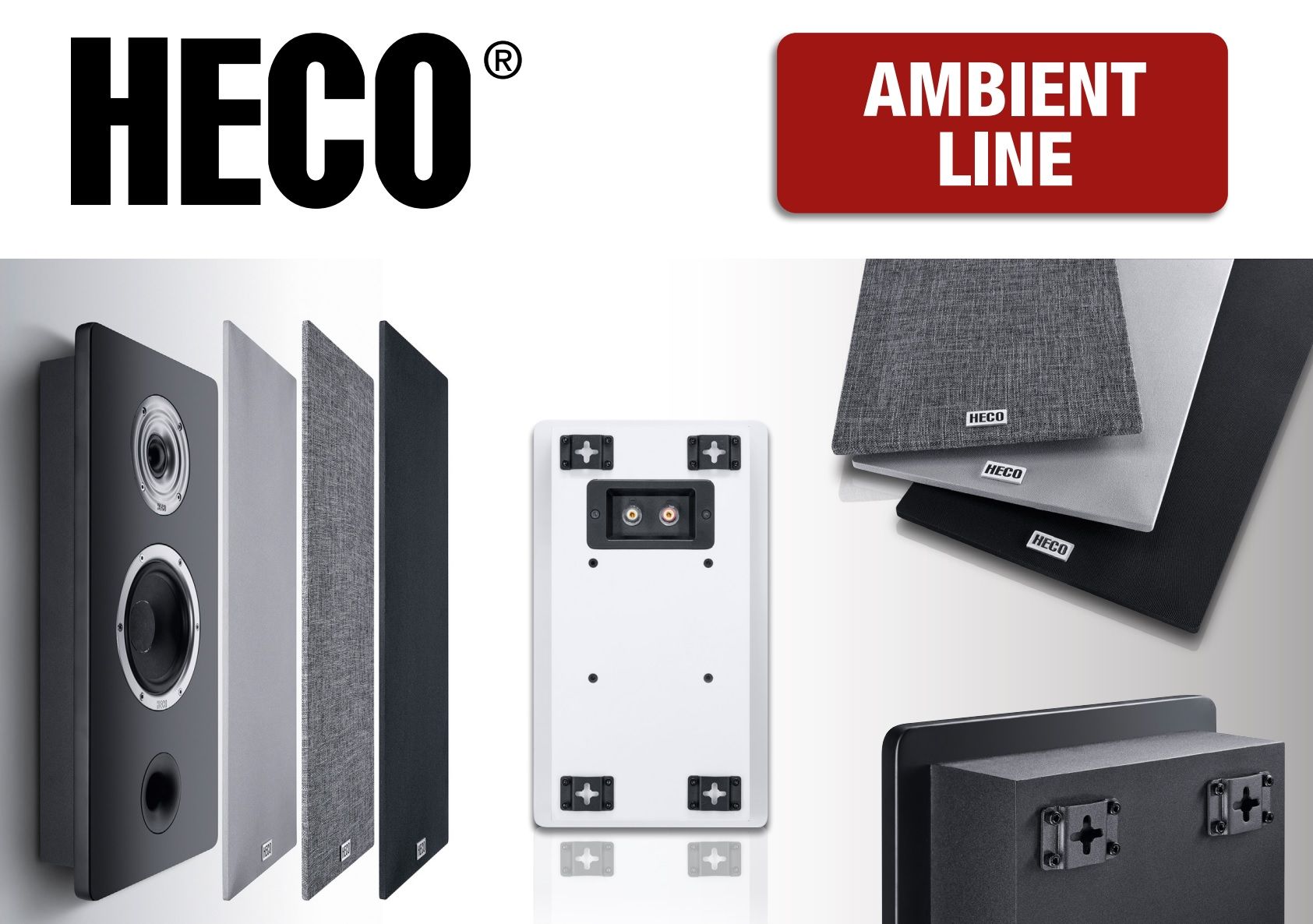 Heco Ambient 22F Black Głośnik naścienny 3 maskownice Sztuka
