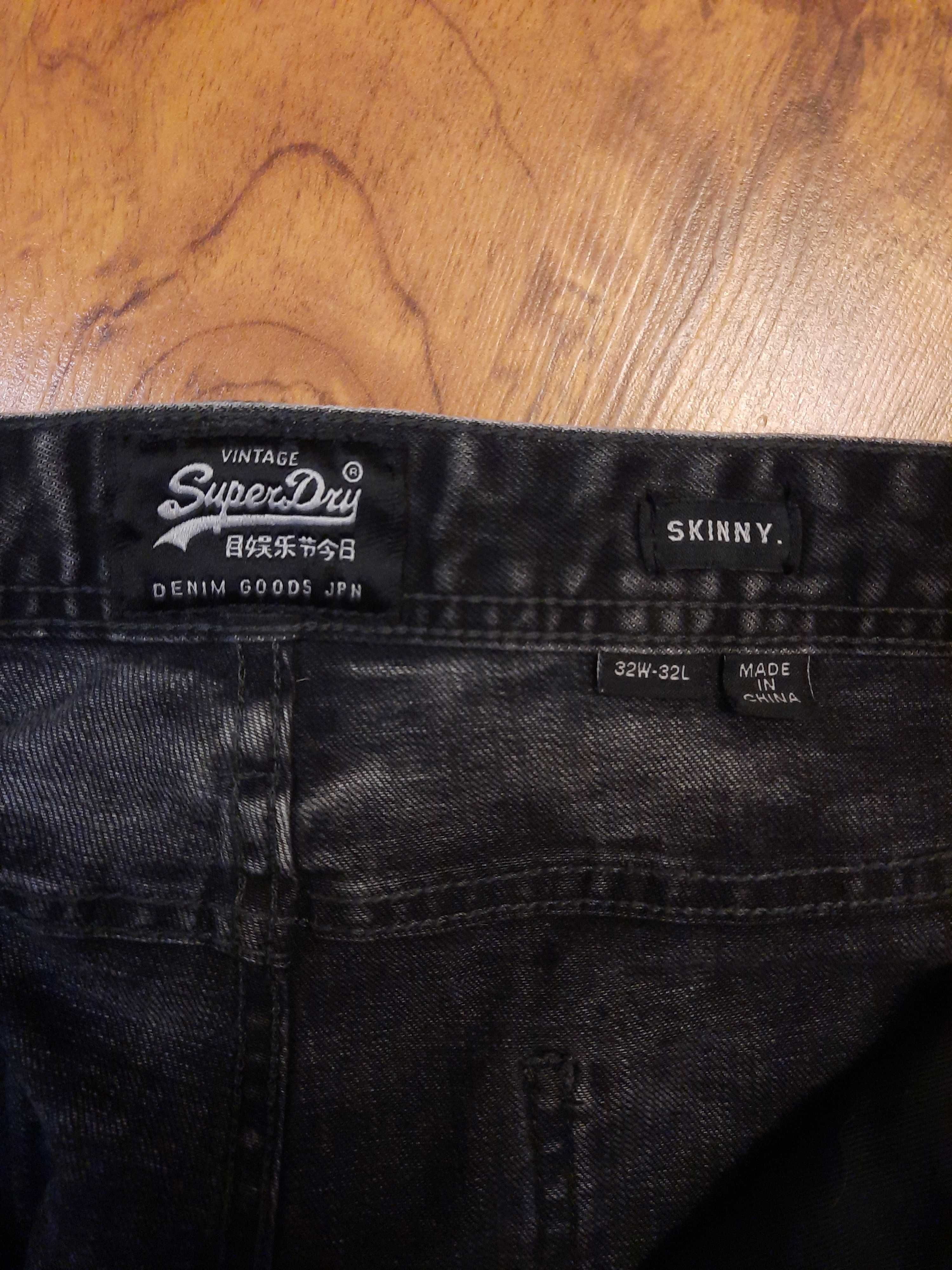 Spodnie jeansowe szare jeansy skinny Superdry rozmiar W32 L32 M