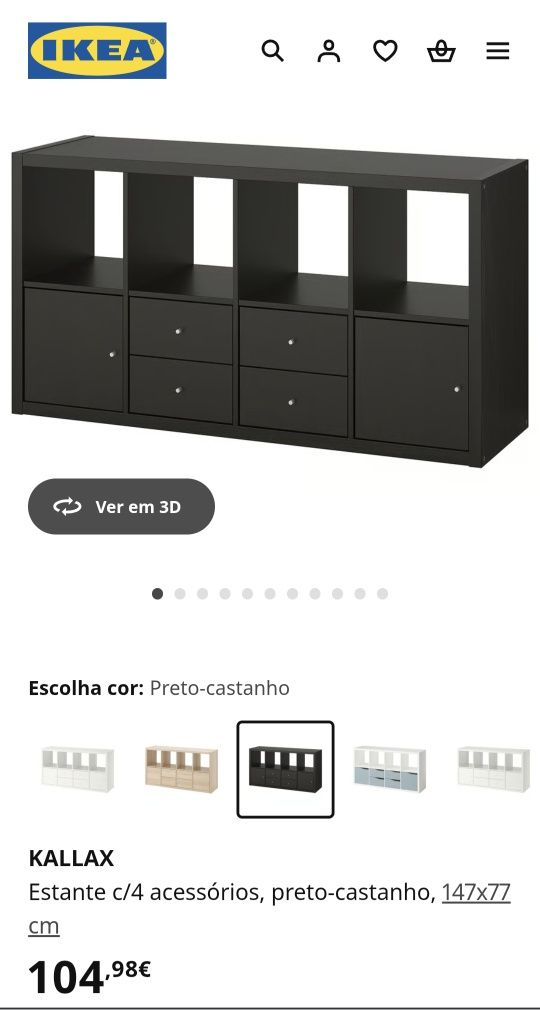 Móvel/ estante KALLAX ikea c/6 acessórios
