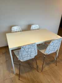 Biały stół 4 krzesła Ikea 75x125