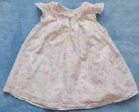 Sukienka rozkloszowana, letnia, motylki, Smile, roz, 98 cm