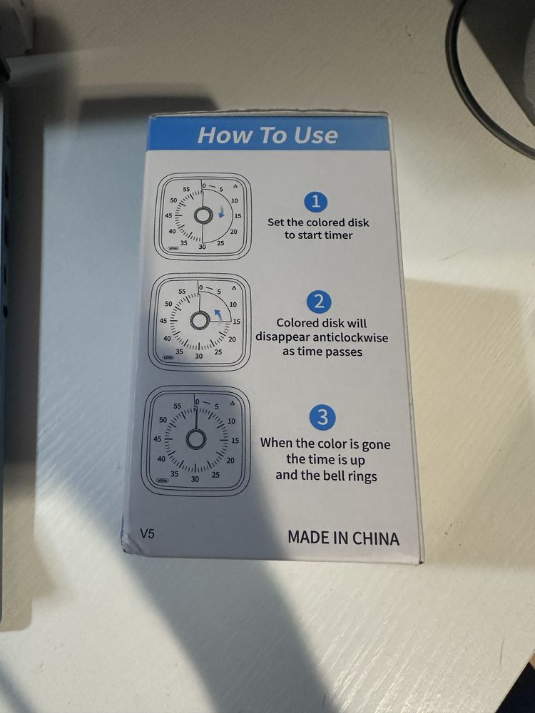 Yunbaoit Timer VT01 – 60-minutowy wizualny timer