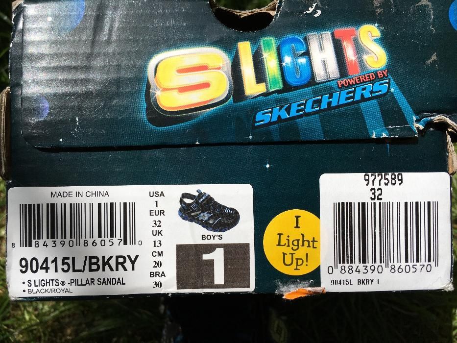 Sandałki w pudełku. Skechers. 3 światełka, rozmiar 32, ok 19 cm