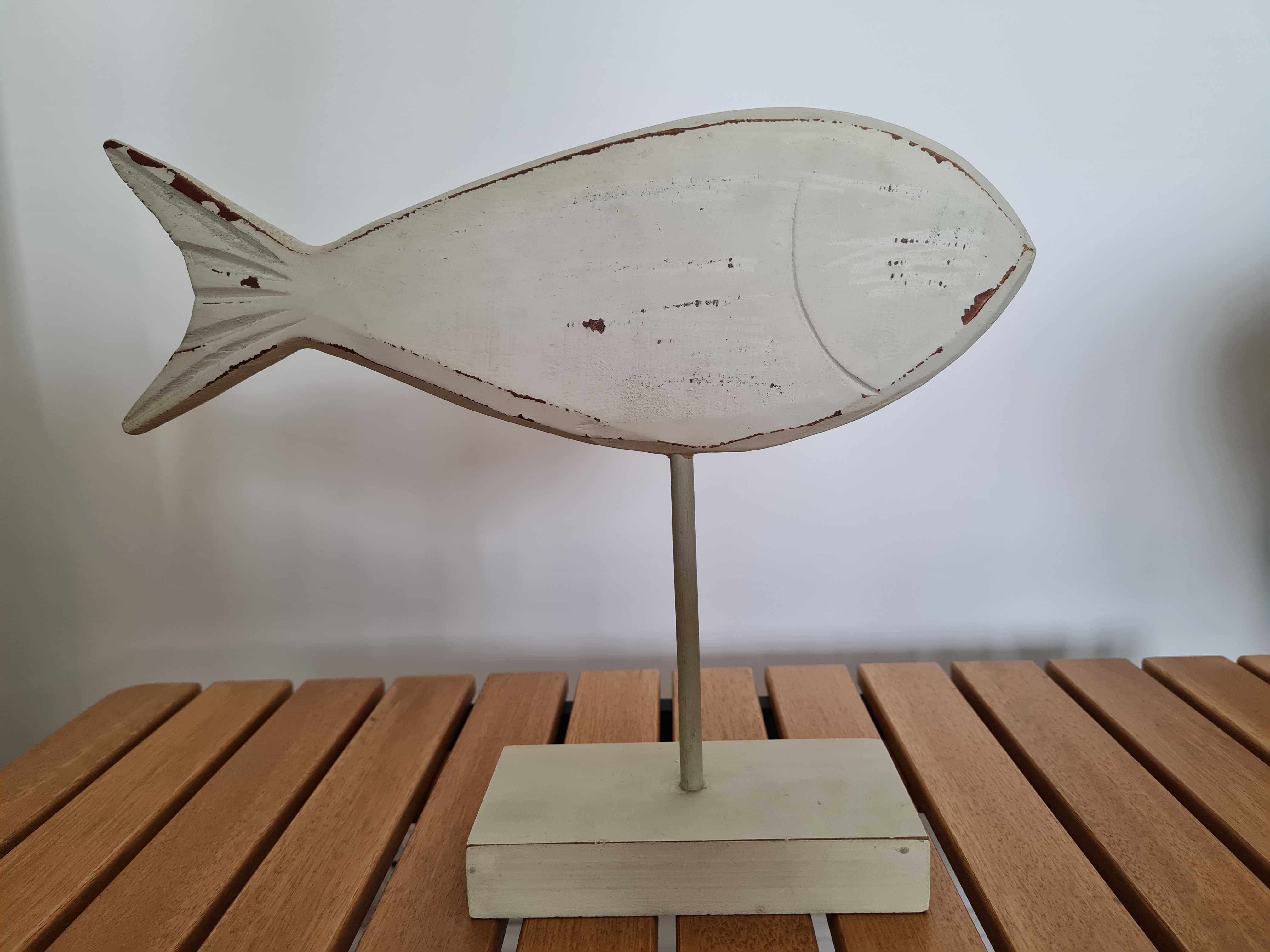 Figurka dekoracyjna drewniana chabby choć ryba Marine Zara Home