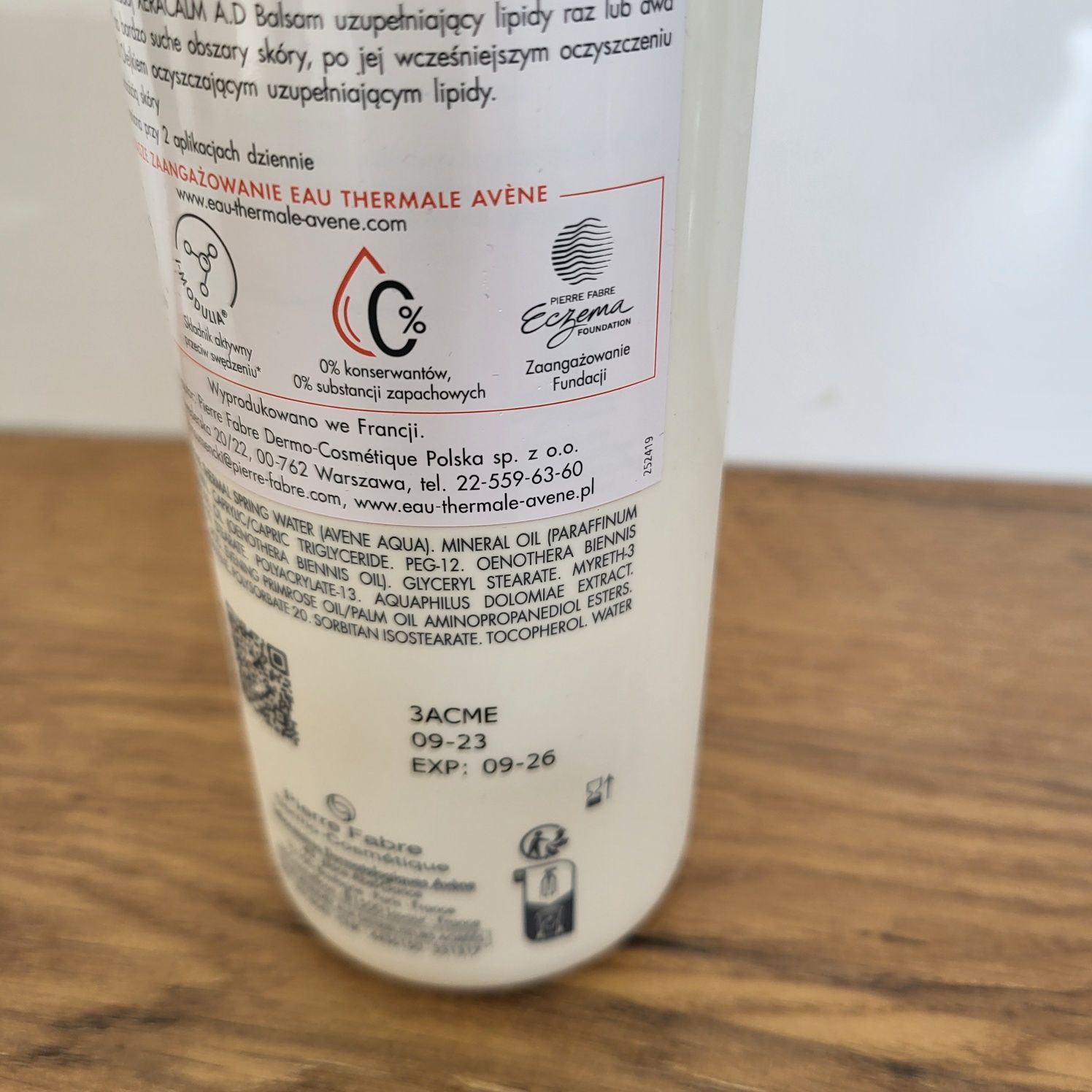 Avene Xeracalm A.D Balsam uzupełniający lipidy  400 ml