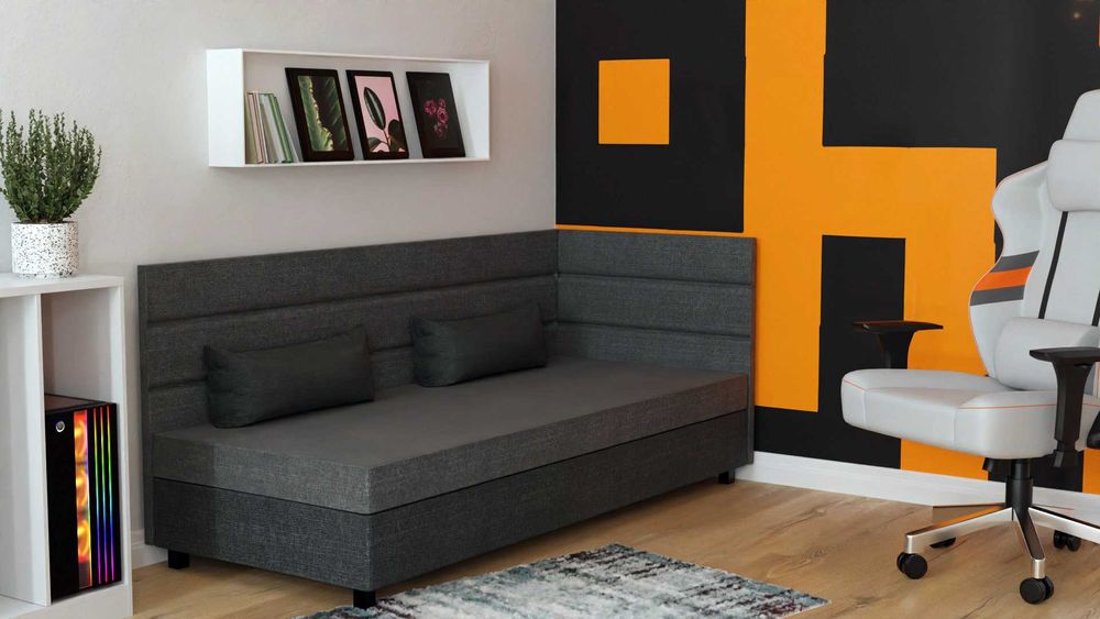 tapczan sofa łóżko młodzieżowe jednoosobowe z pojemnikiem na pościel