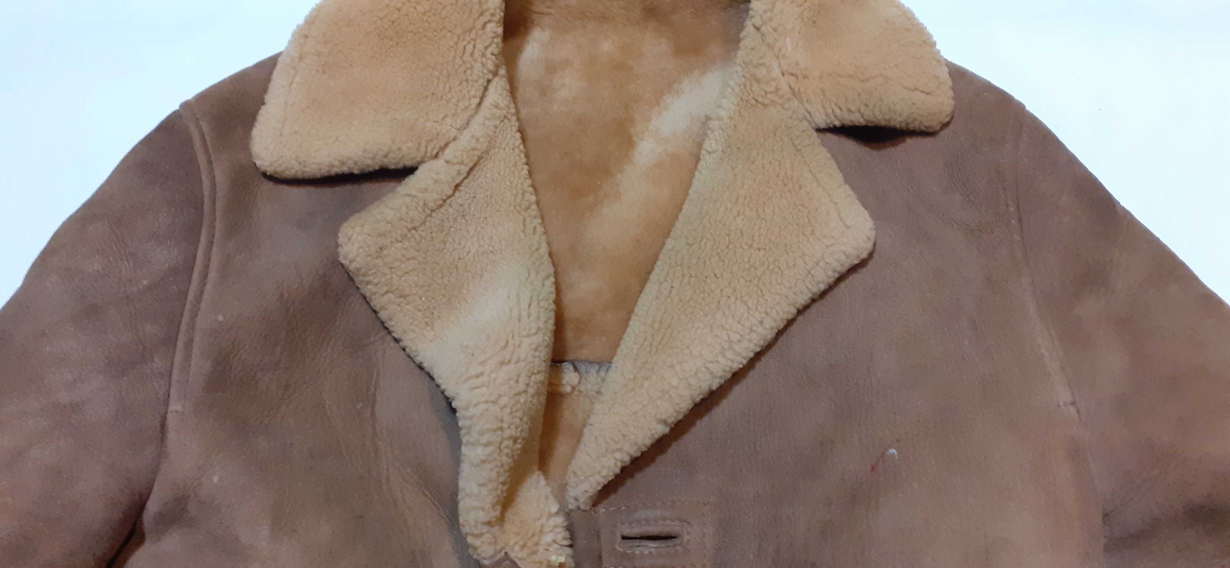 Kożuch męski XL 112cm Real sheepskin naturalny