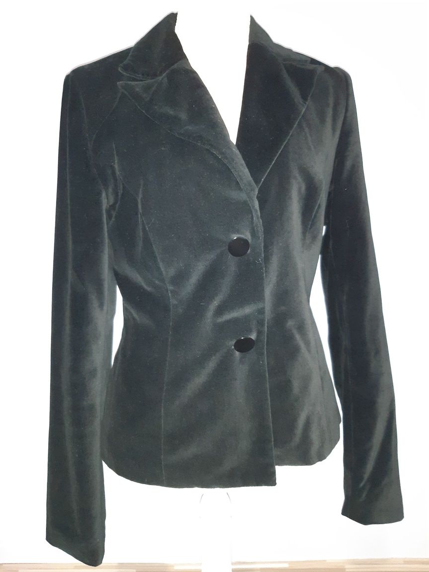Elegancka welurowa czarna marynarka HOUSE Graffiti Print roz. 38/ M