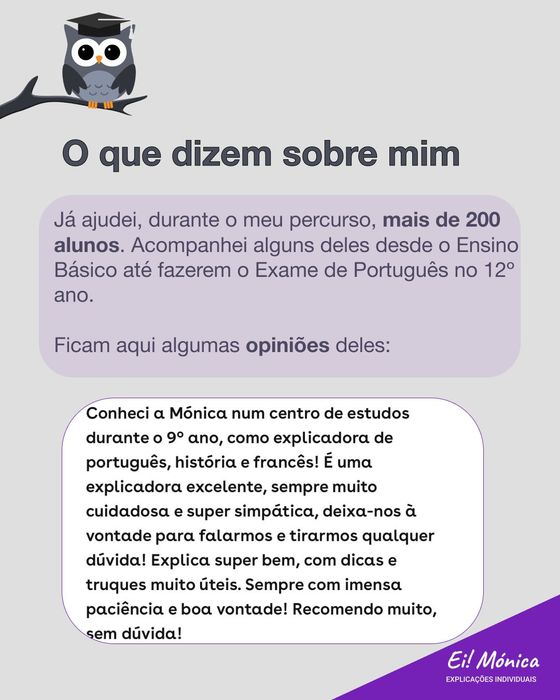 Explicações Individuais/ Pequeno Grupo Português