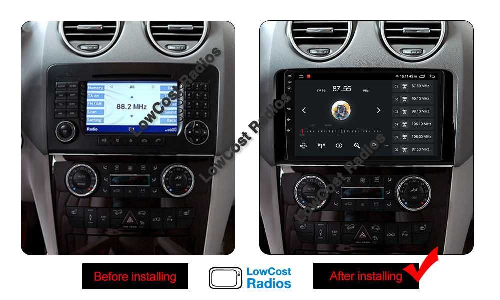 Rádio 2DIN Mercedes Classe ML/M/GL • Android • ML320 ML270 W164