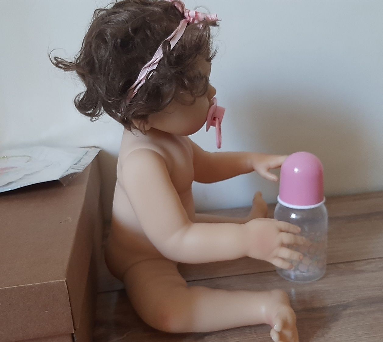 Оригинальная кукла reborn beby Dol 48 см.Врощенные волосы.Силикон.