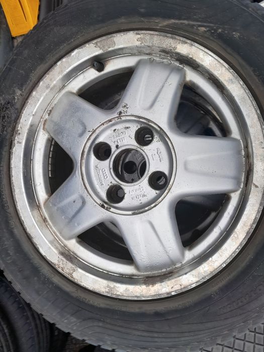 Oryg. Koła alu 195/65/15 4x108 et37 audi 80 opony zima dekielki