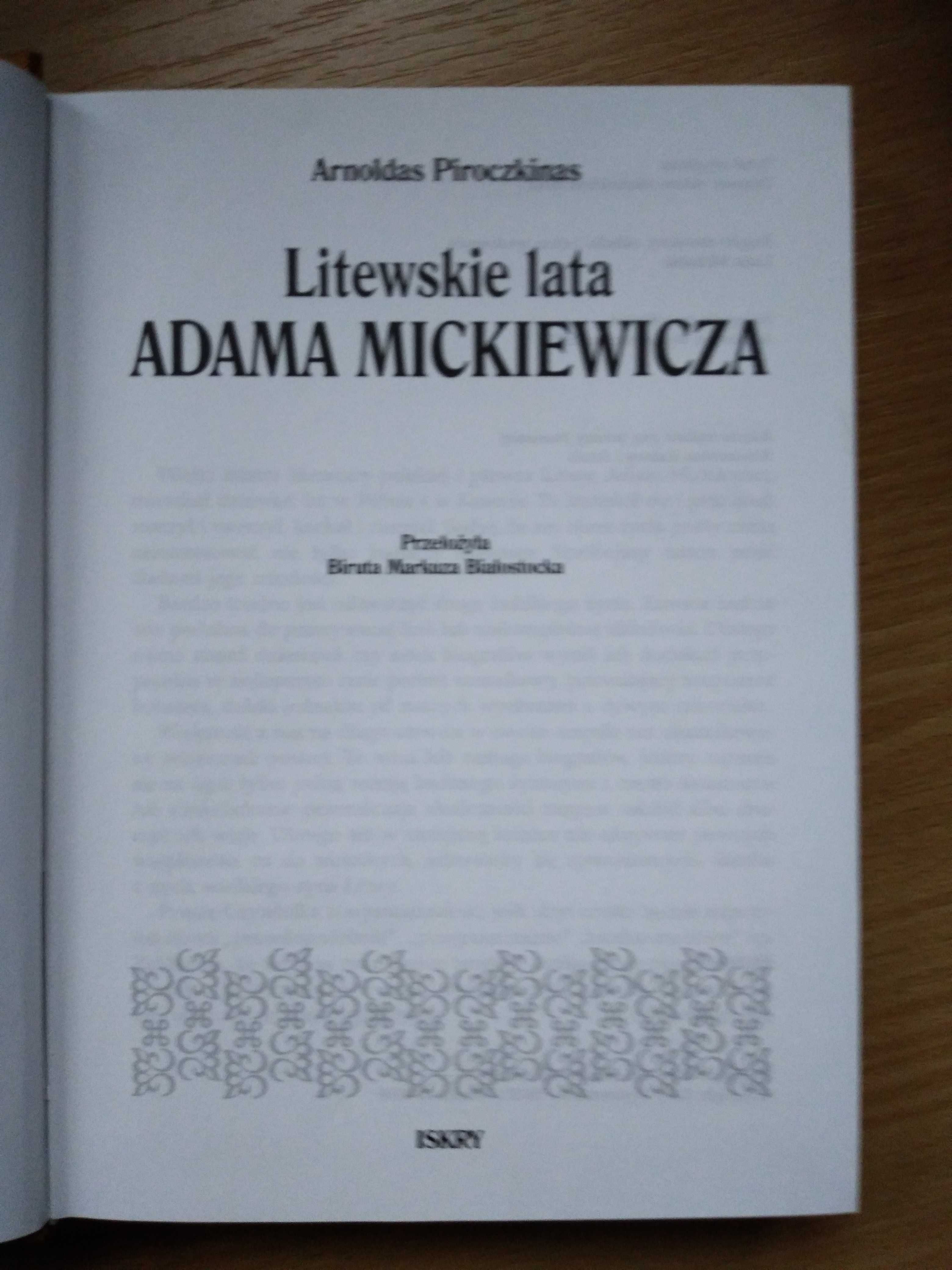 A. Piroczkinas: Litewskie lata Adama Mickiewicza