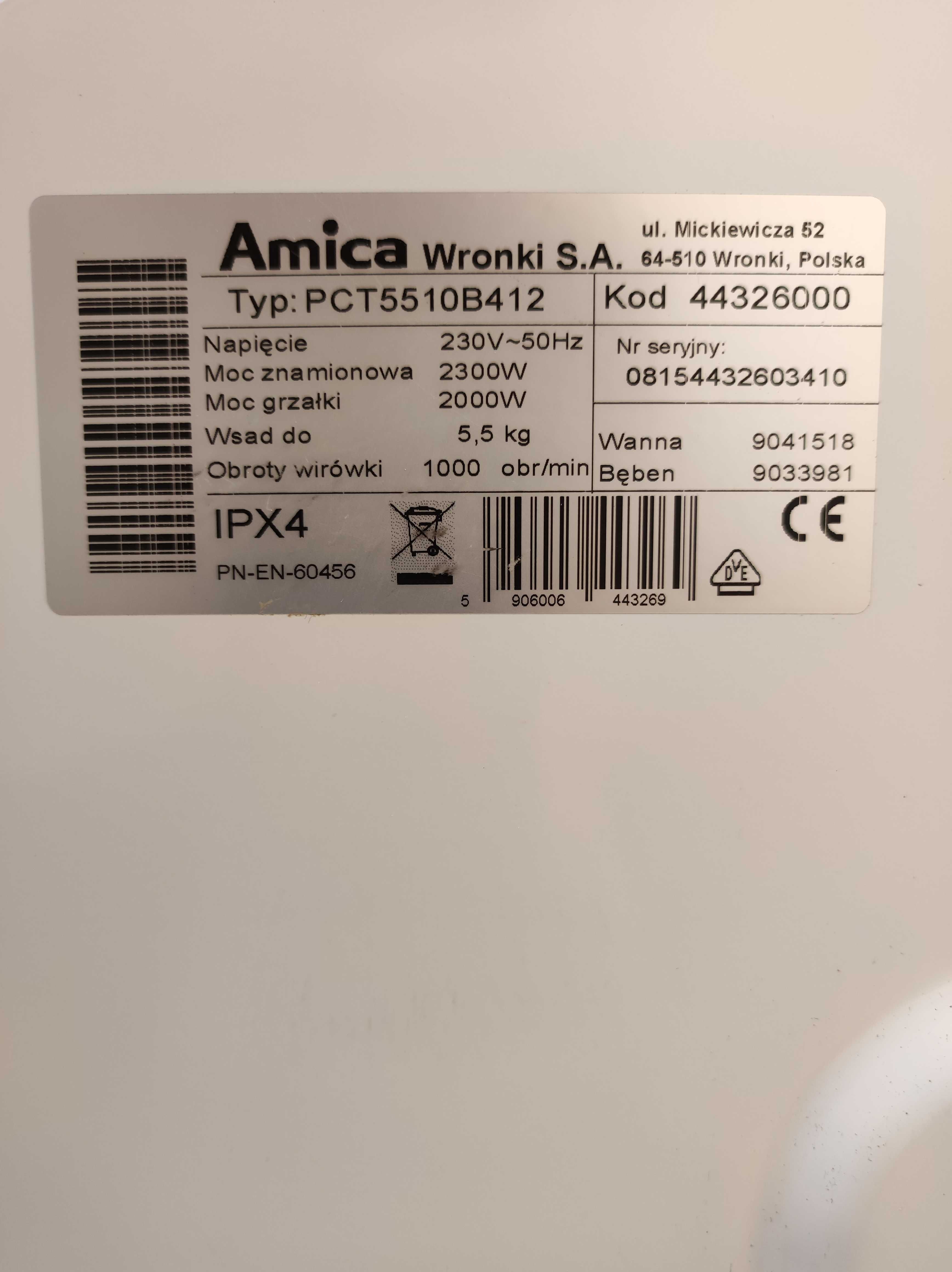 Pralka Amica Optima Digital 1000