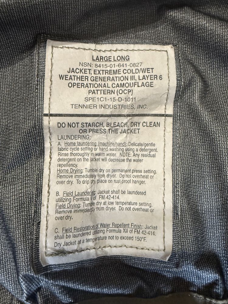 Ecwcs level 6 gore tex multicam