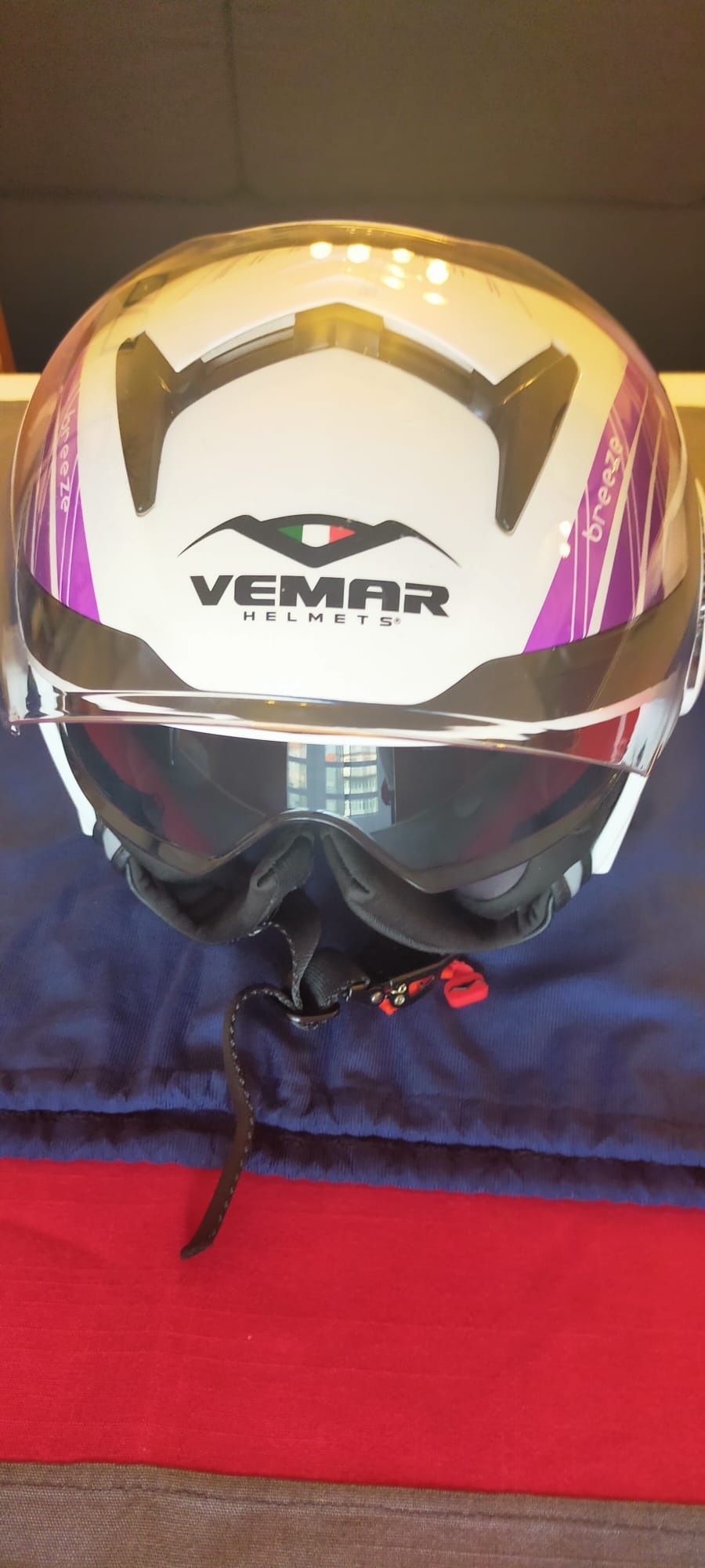 Capacete Vemar breeze Surf branco e rosa (Tam. M)