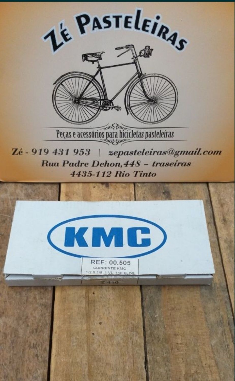 Corrente bicicleta pasteleira yé yé KMC 1/2 x 1/8 110 elos CX.