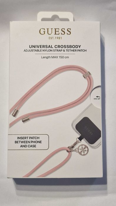 Smycz do telefonu Pasek GUESS Crossbody Cord Różowy nowy