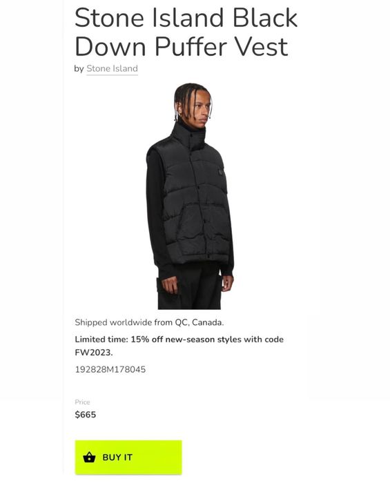 РЕФАУНД!!! Жилет Stone Island Nylon Meral Black original