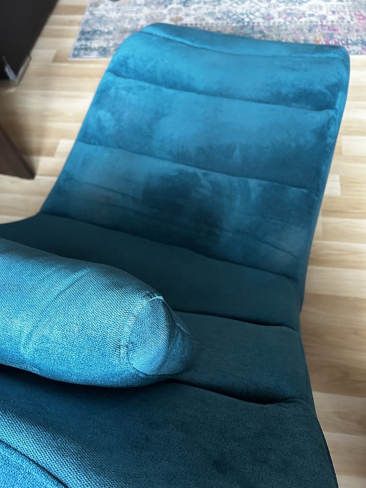 Szezlong fotel wypoczynkowy Agata Meble niebieski turkusowy