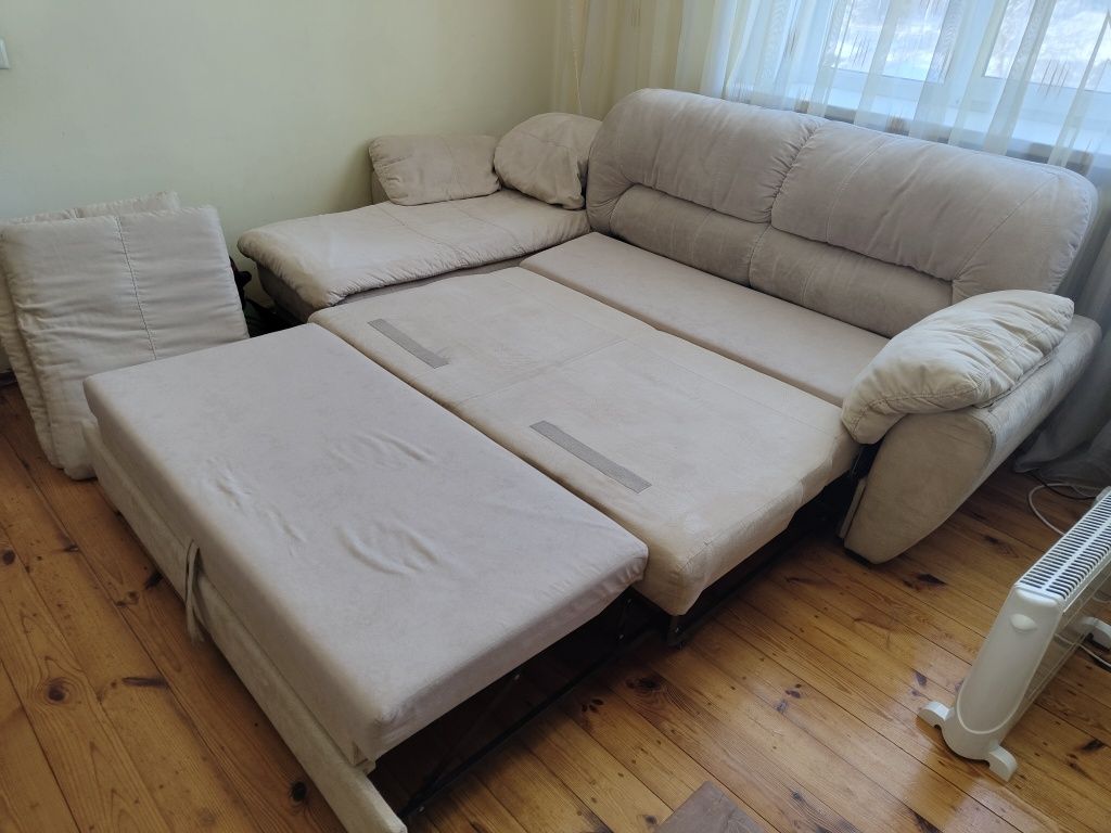безпружинний кутовий модульний диван (зроблено якісну хімчистка