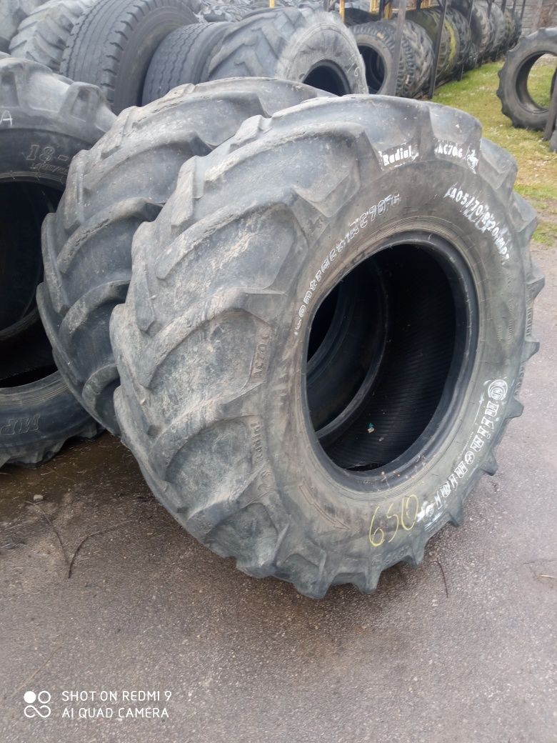 405/70R20 Continental opony używane rolnicze przemysłowe para