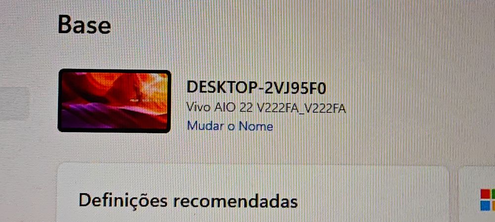 ASUS 22" All in One V222FA 10 geração, 12GB, 256GB