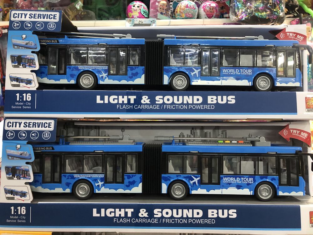 Тролейбус з гармошкою, автобус, двері відч., світло, звук