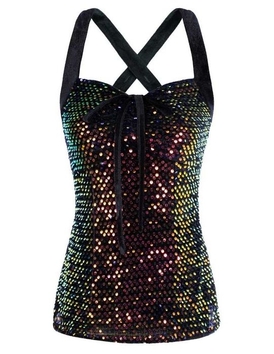 Damskie topy z cekinami Belle Poque XL