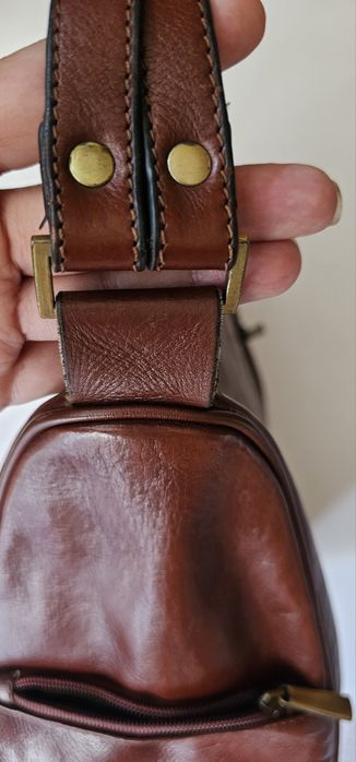 Skórzana torebka pojemna vintage retro boho y2k 90s 80s avant garde