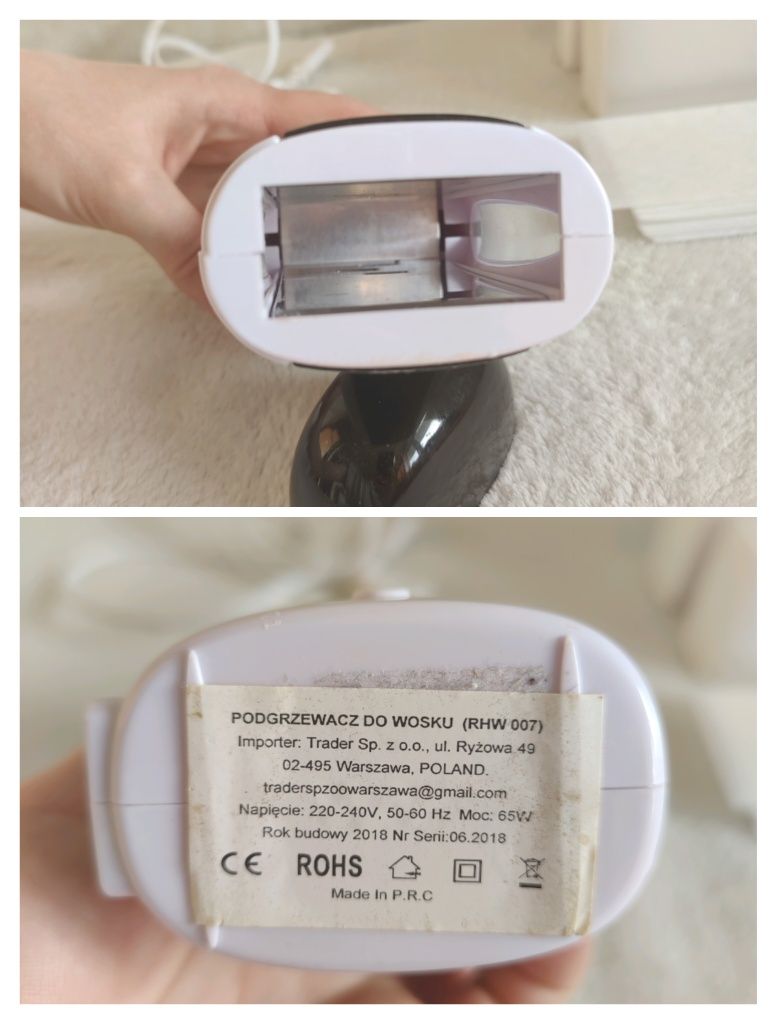 Zestaw podgrzewacz i paski do wosku. Depilator woskowy