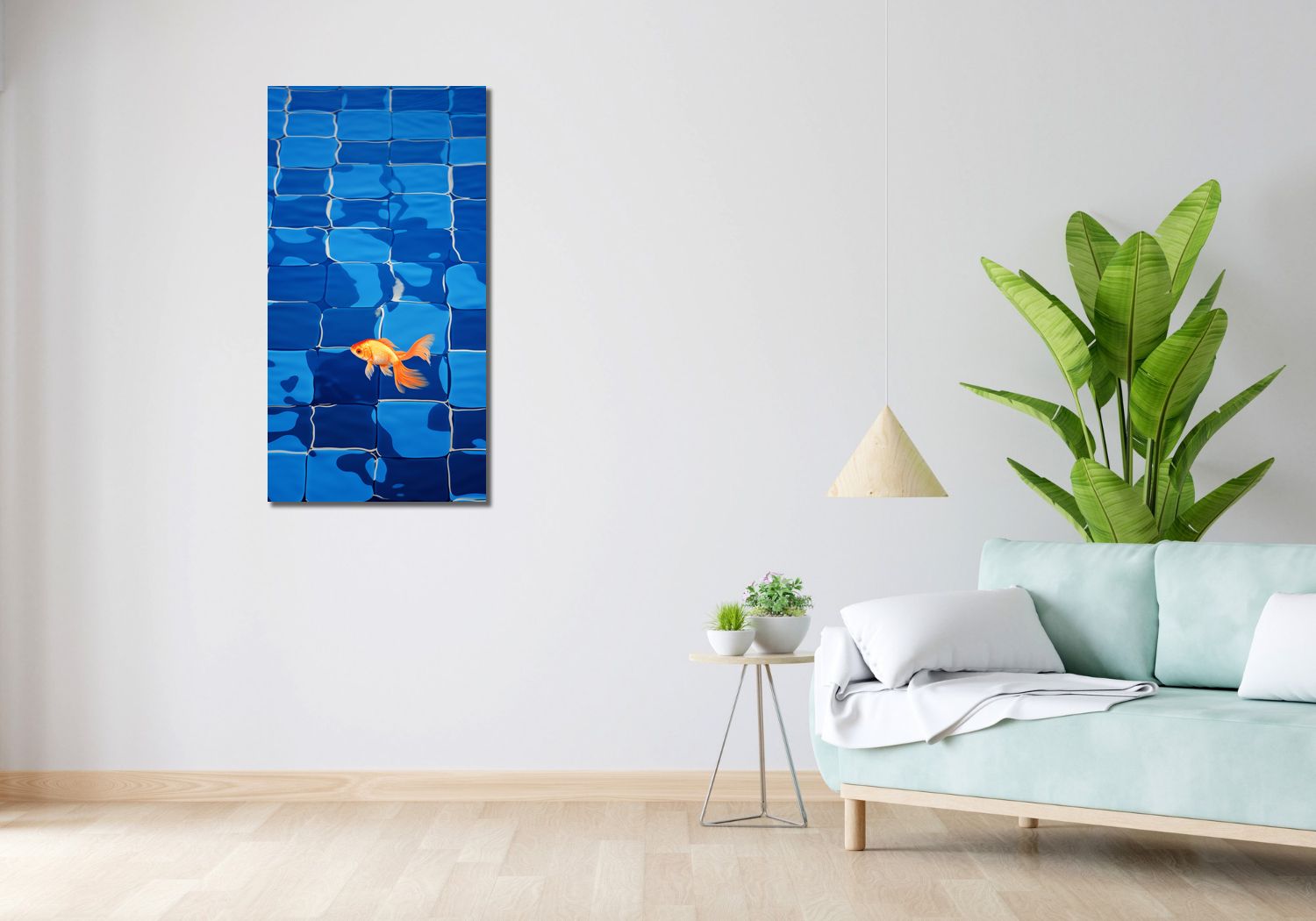 Obraz 50x100cm Złota Samotność W Rybiej Skórze