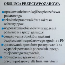 Opracowanie instrukcji bezpieczeństwa pożarowego, aktualizacja instruk