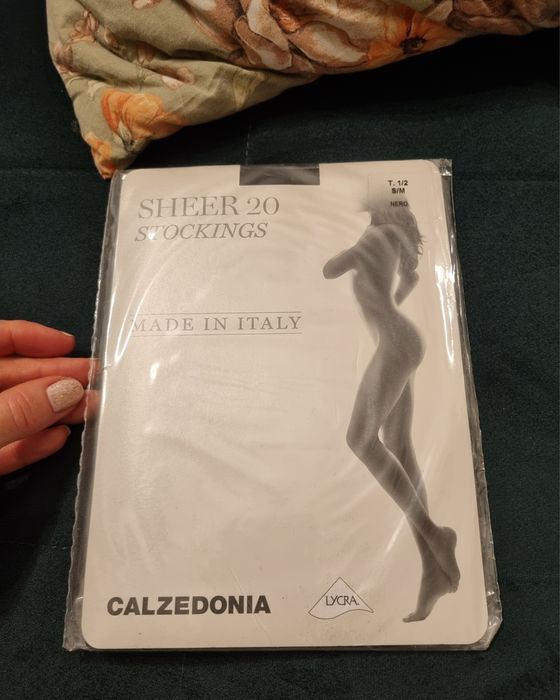 Czarne pończochy do paska 20 den  1/2 Calzedonia