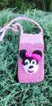 Etui na telefon, smartfon na szydełku - Myszka Miki - handmade.