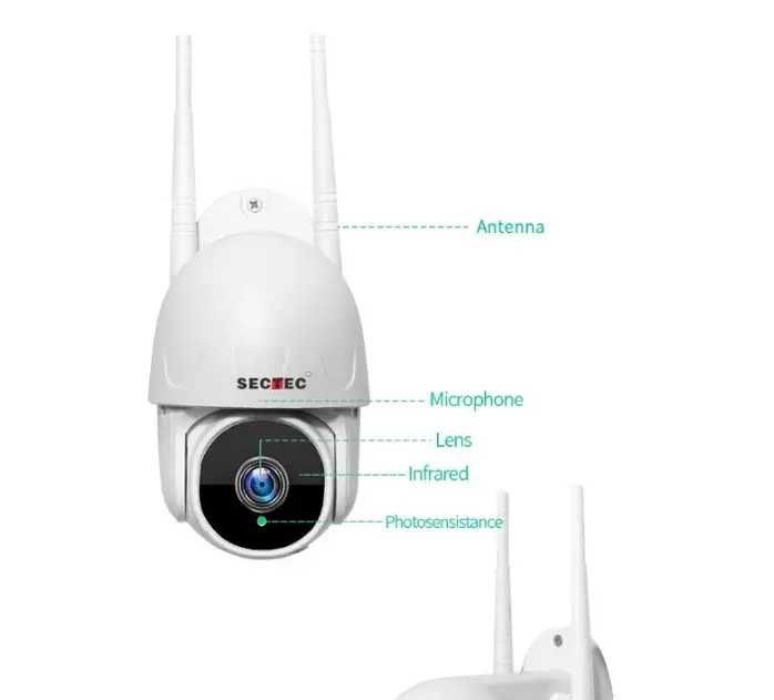 Уличная поворотная IP wi-fi камера Sectec ST351 2mp FullHD