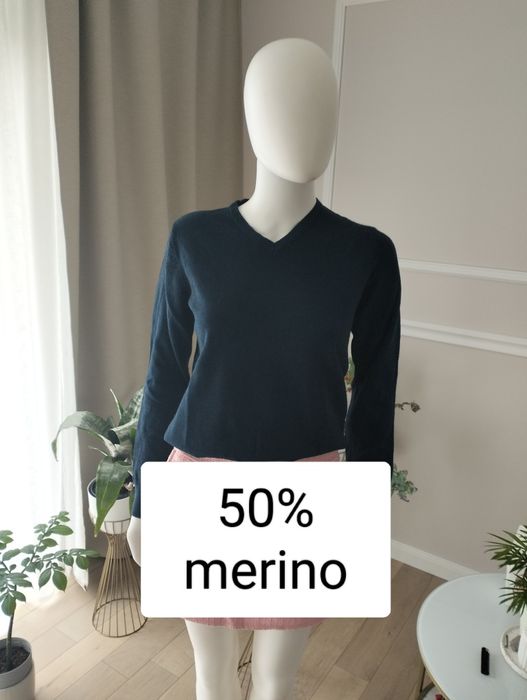 Klasyczny wełniany sweter merino blend