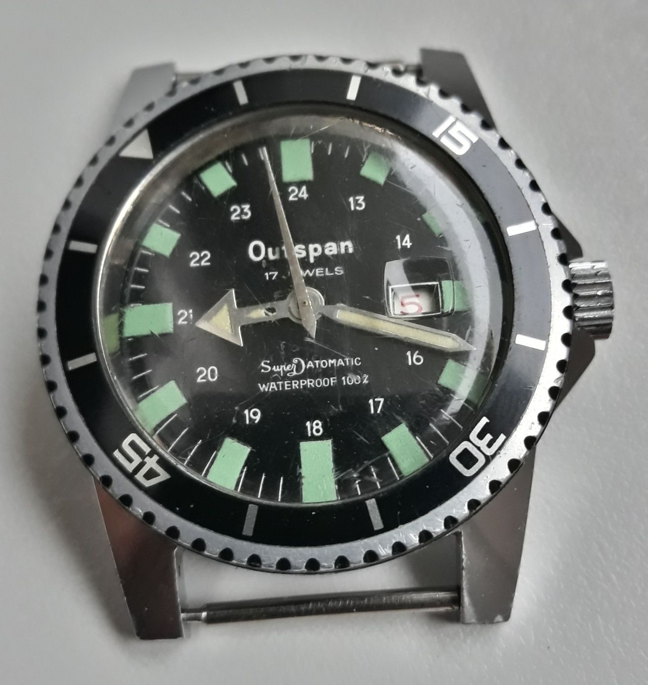 Zegarek męski OUTSPAN ,MORTIMA Vintage Diver Superdatomatic 17 jewels