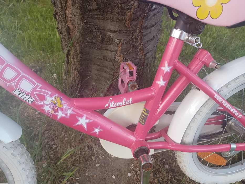 Rower rowerek dziewczęcy 16 + pałąk do prowadzenia