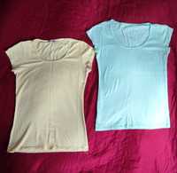 Zestaw Koszulki damskie bluzki dopasowane 38 M cytrynowa miętowa