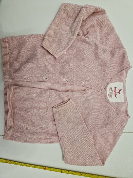 Sweterek 86/92 elegancki rozowy bawełna