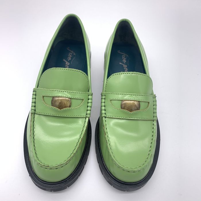 Buty damskie półbuty skórzane zielone Free People rozmiar 38