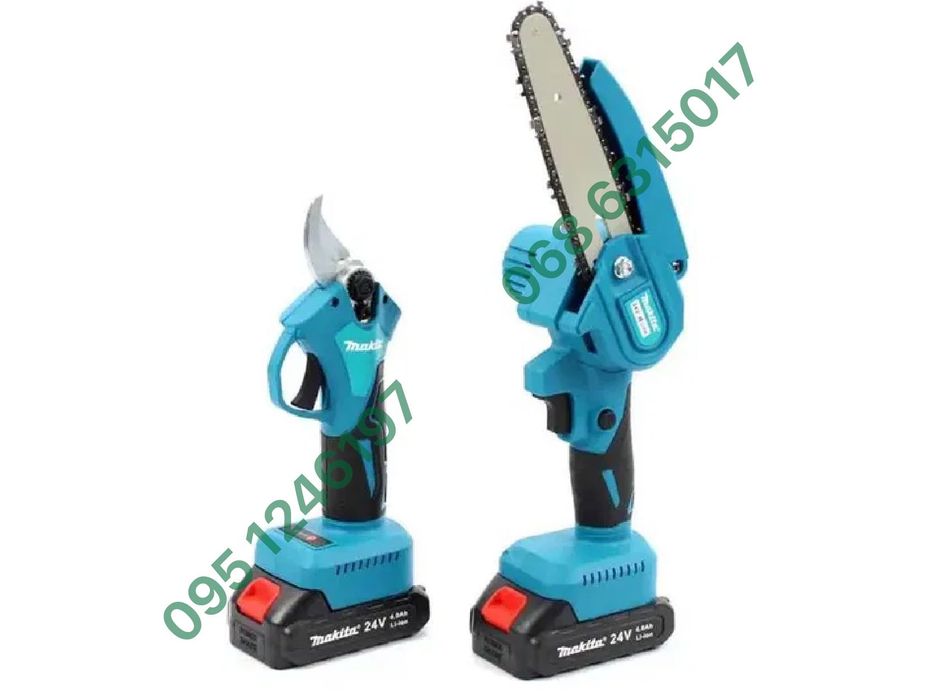 Набор 3в1 Makita Пила DUC155Z Секатор DUP365 штанга (2 шт АКБ 24V 5Ah)