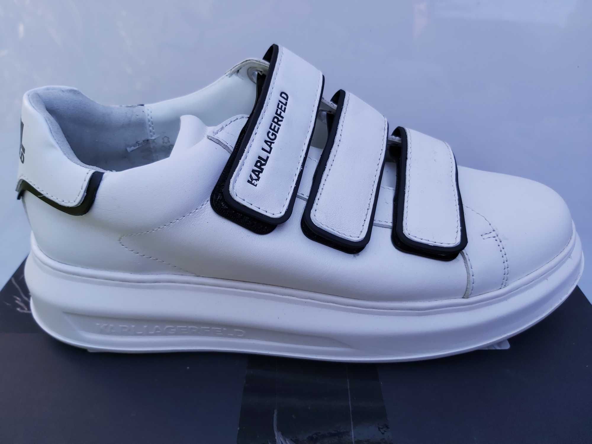 Sneakersy KARL LAGERFELD 41  czarne biale rzepy trampki tenisówki