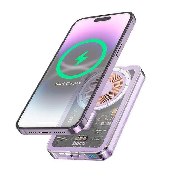 Компактный повербанк HOCO Q14 5000 mAh power bank с MagSafe для iPhone