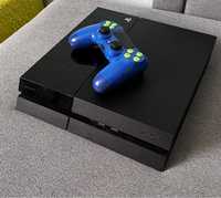 playstation 4 500gb czarna konsola ps4 + pad okablowanie