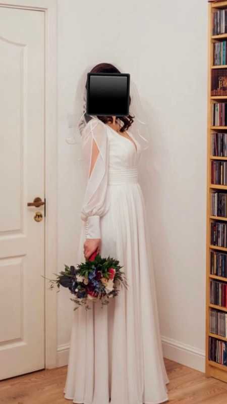 Przepiękna suknia ślubna szyta na miarę! - rozmiar 38