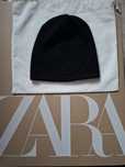 Zara czapka kaszmir beanie czarna dzianinowa dziecięca